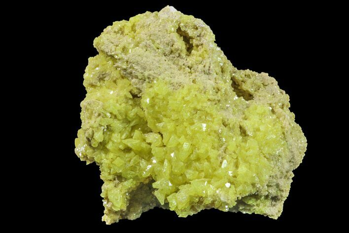 Yellow Sulfur Crystals on Matrix - Steamboat Springs, Nevada #154356